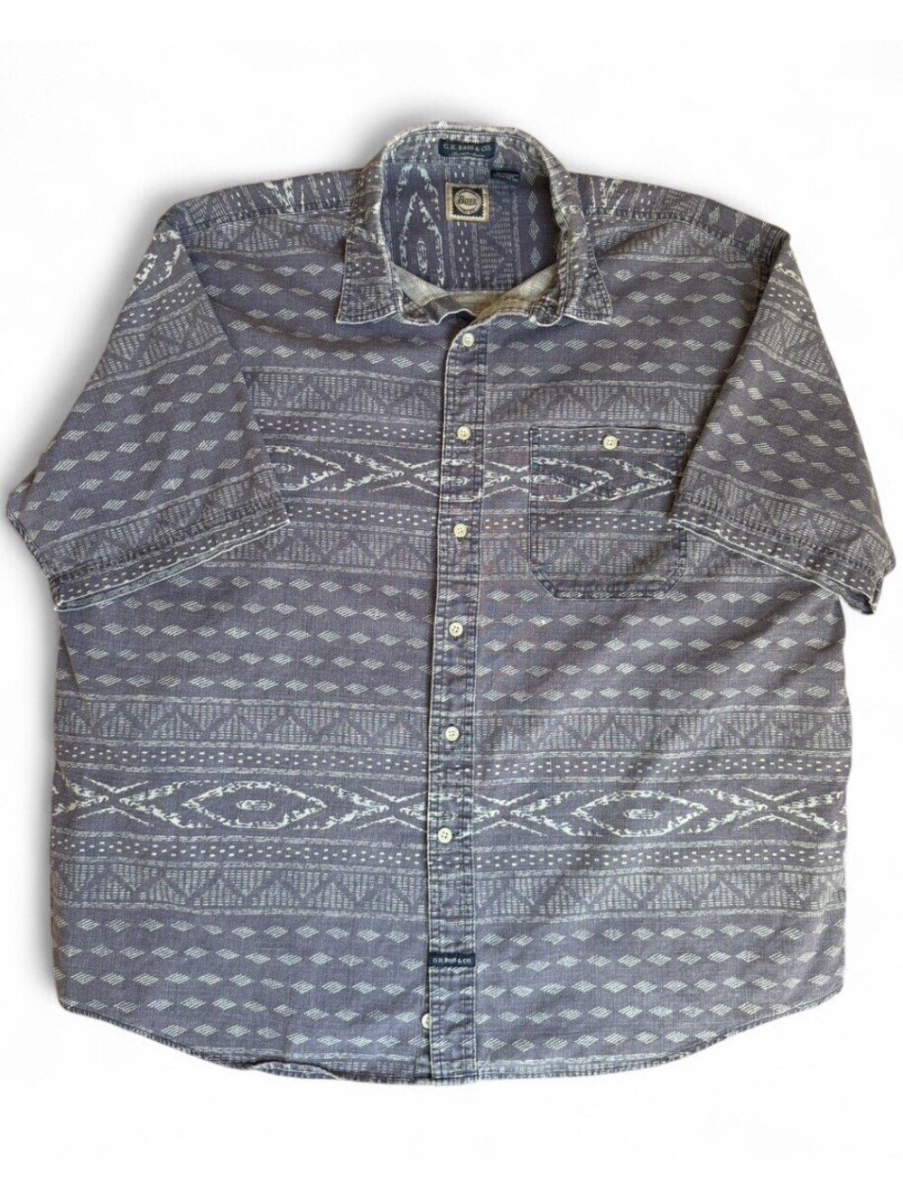 Vintage G.H. Bass Aztec Shirt Men’s XL Purple Southwestern Button Up
